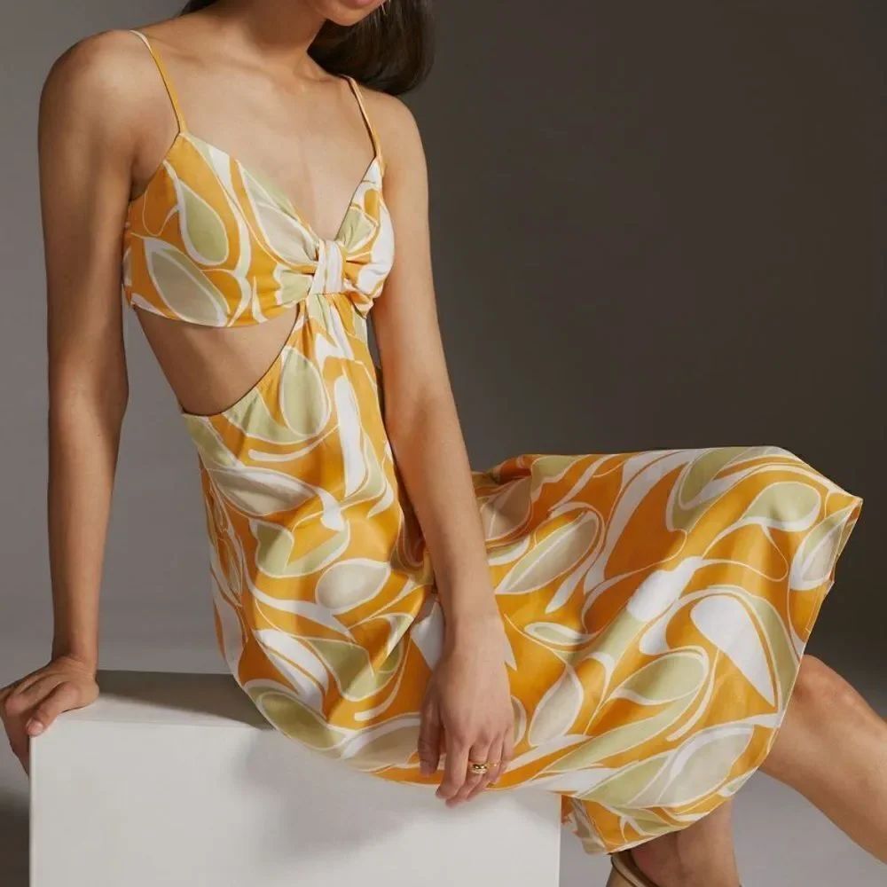 Cutout Printed-Slip Midi Dress
Anthropologie